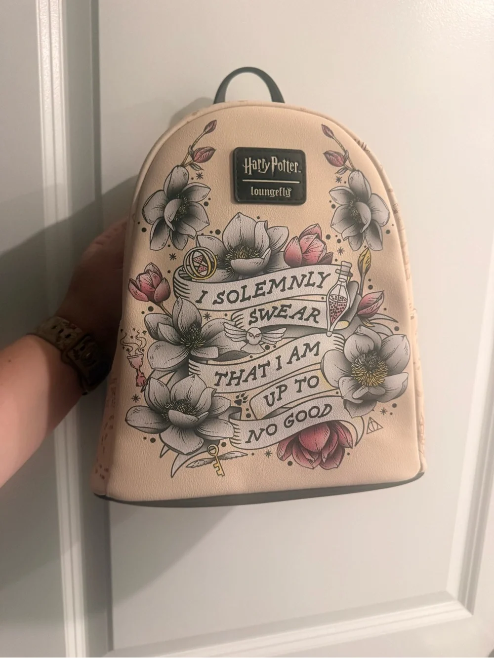 Loungefly Harry Potter Floral 'I Solemnly Swear' Pink Mini Backpack